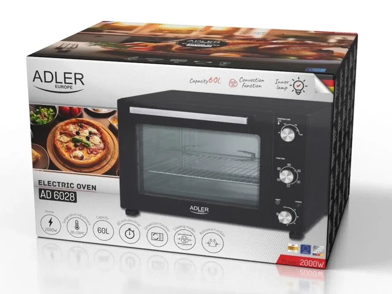 Billede 10 - Miniovn Adler AD 6028 - 60 l, sort