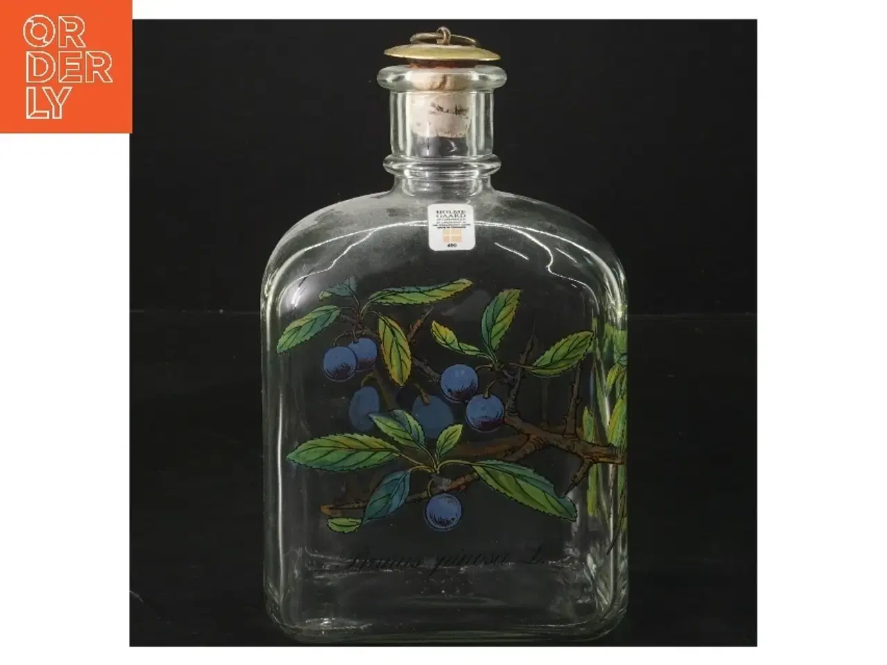 Billede 1 - Glasflaske med låg fra Holmegaard (str. 18 cm)