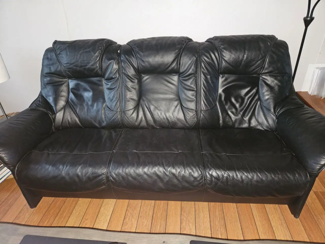 Billede 2 - Læder sofa 2 / 3