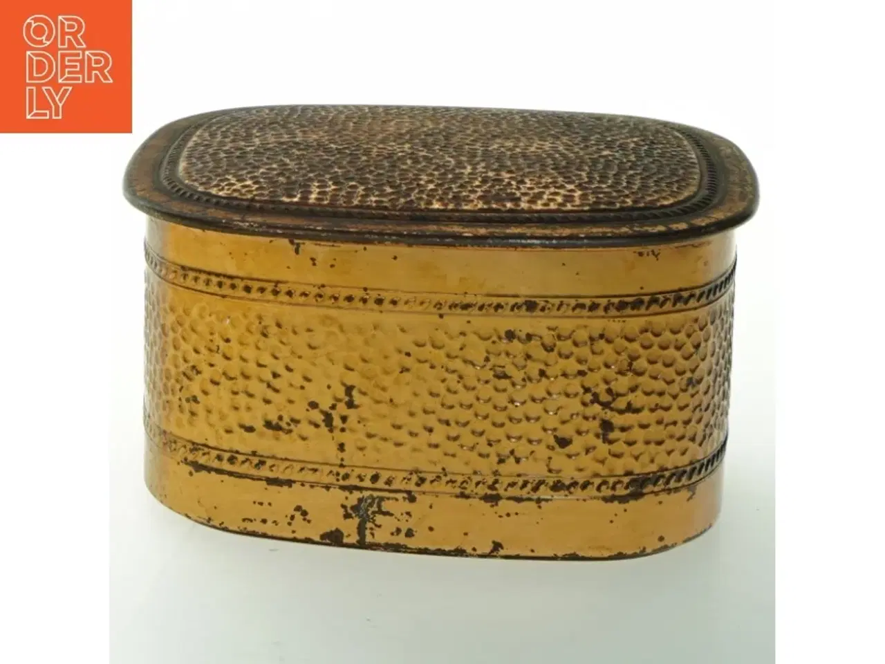 Billede 3 - Dekorativ metaldåse fra Eduscho (str. 16,5x14,5x9 cm)
