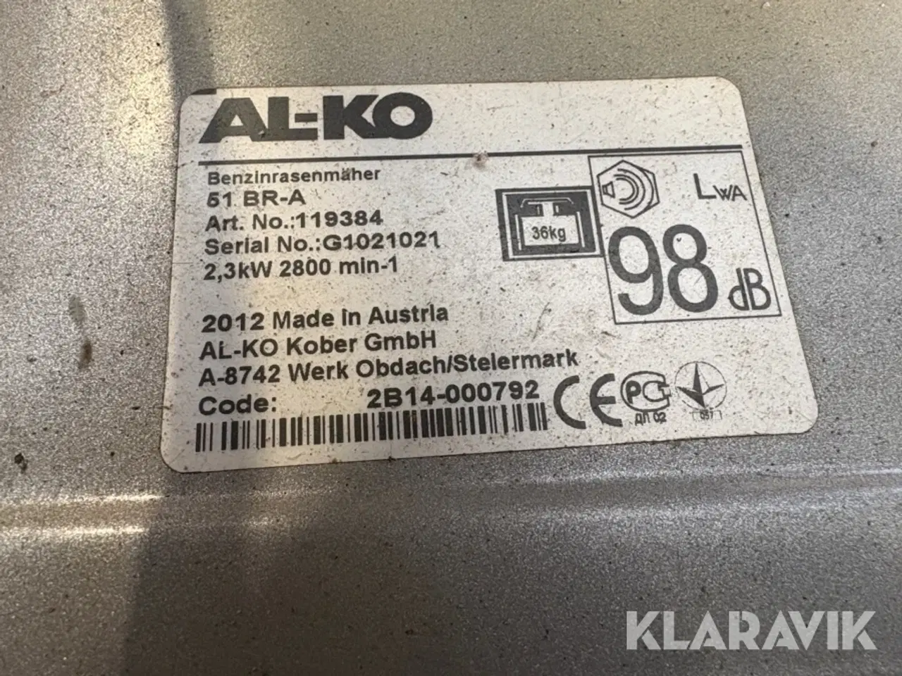 Billede 5 - Græsslåmaskine Al-ko Silver 51 BR-A