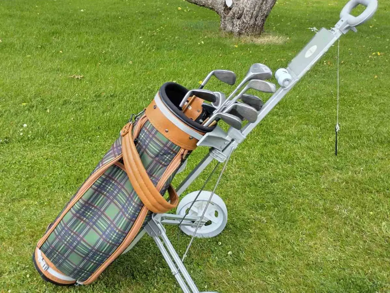 Billede 2 - Golf bag med vogn, jern og golfkuler