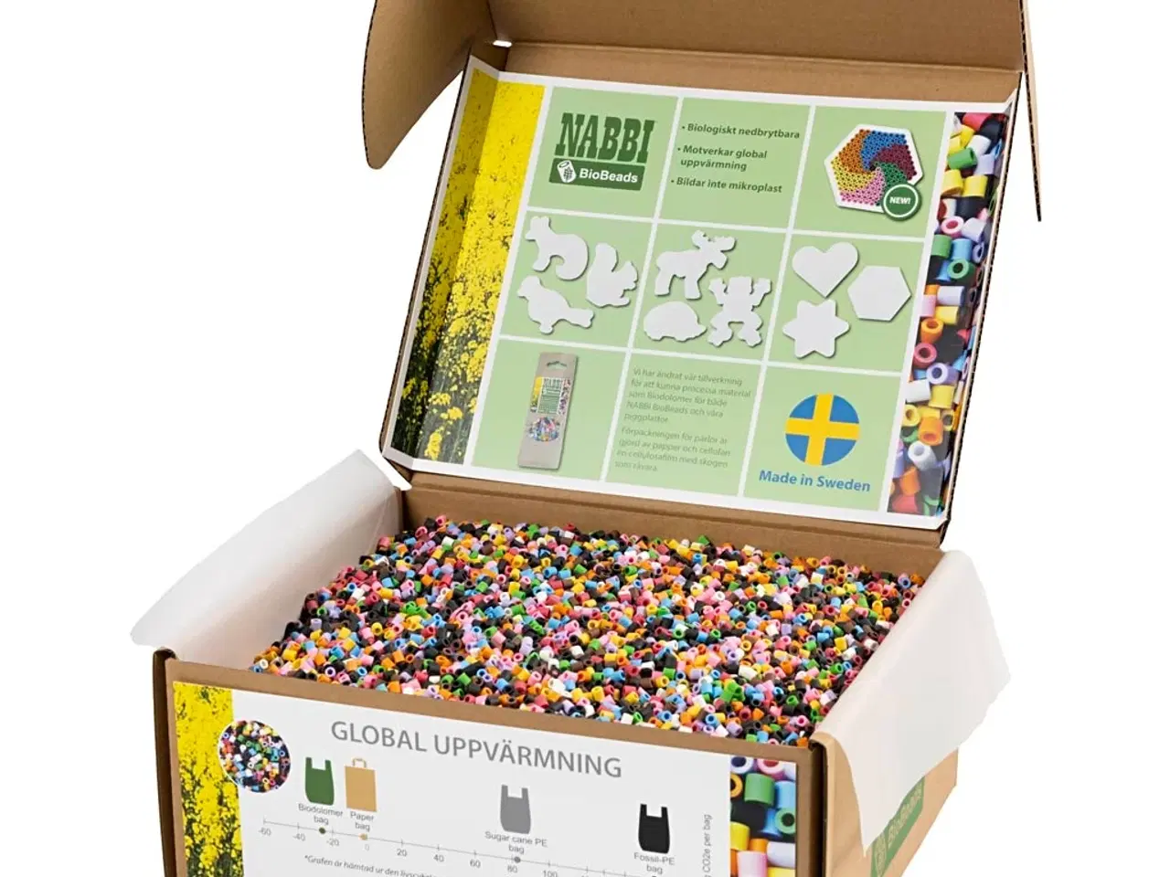 Billede 1 - NABBI BioBeads Rørperler, str. 5x5 mm, medium, standardfarver, 55000stk./ 1 pk.