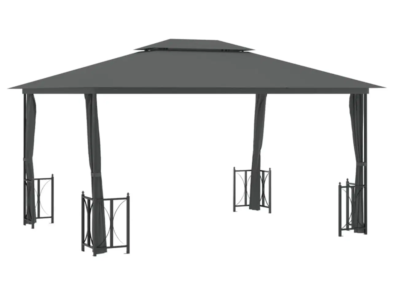 Billede 2 - Pavillon med sidevægge og dobbelttag 3x4 m antracitgrå