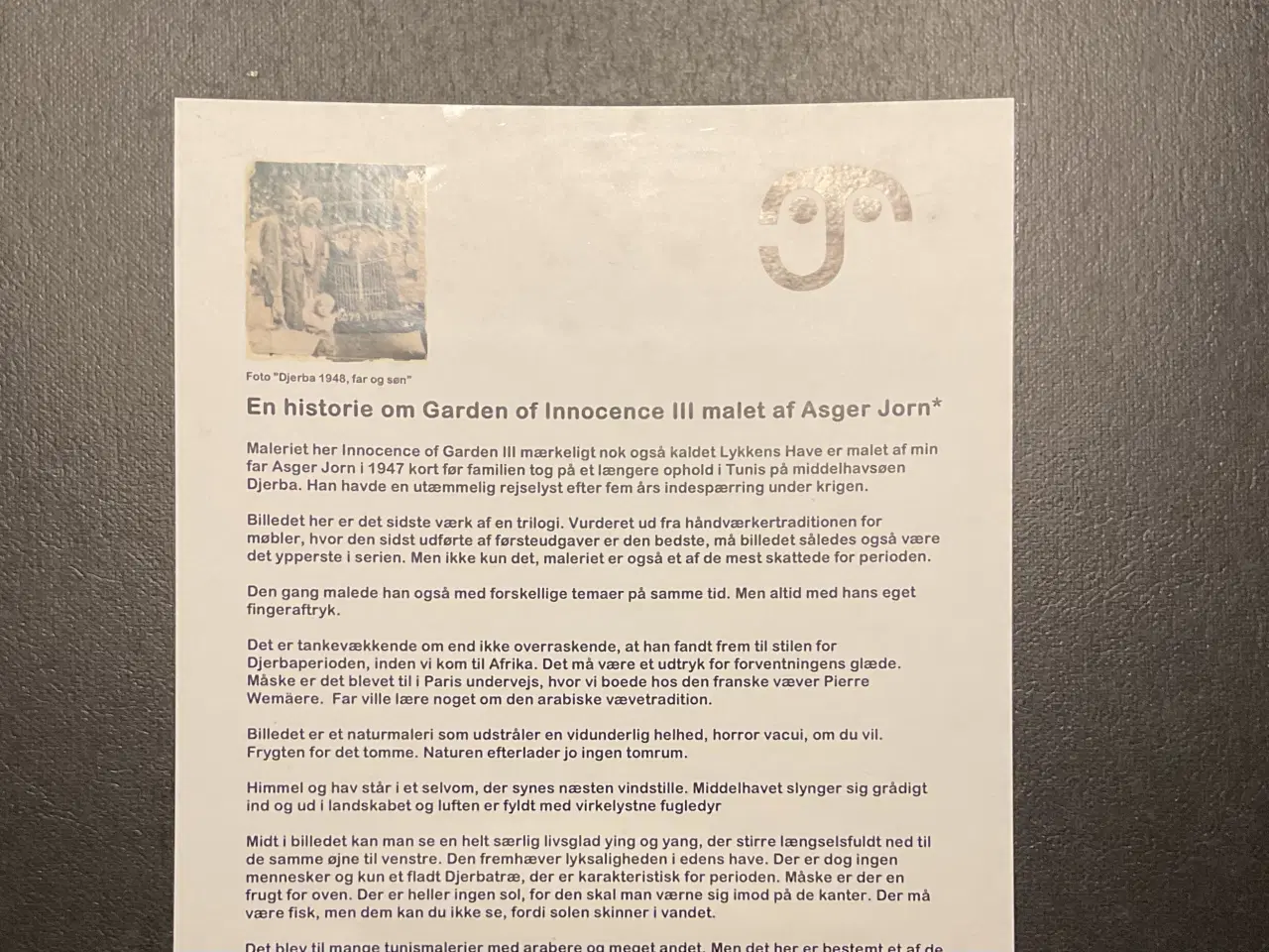 Billede 2 - ASGER JORN . billede 82*74  m . Lykkens Have . 