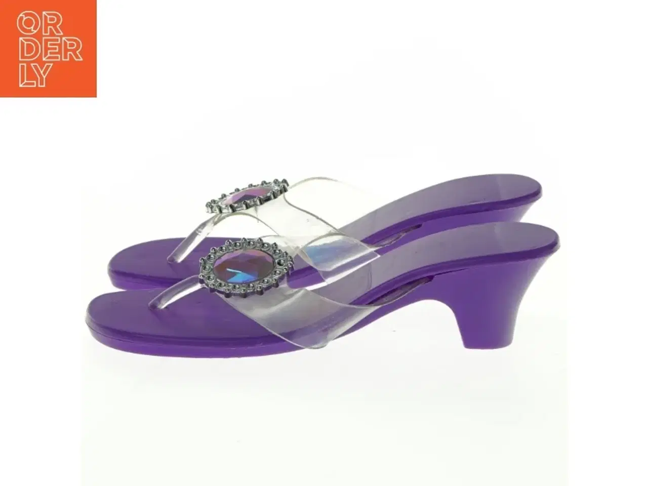 Billede 3 - Lilla klipklapper med hæl og dekoration (str. Længde 19 cm/str 30)