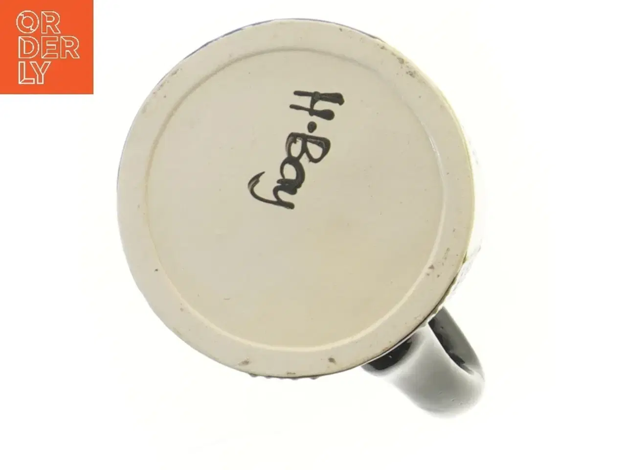 Billede 3 - Keramikkande, håndlavet med farverigt mønster (str. 19x13 cm)