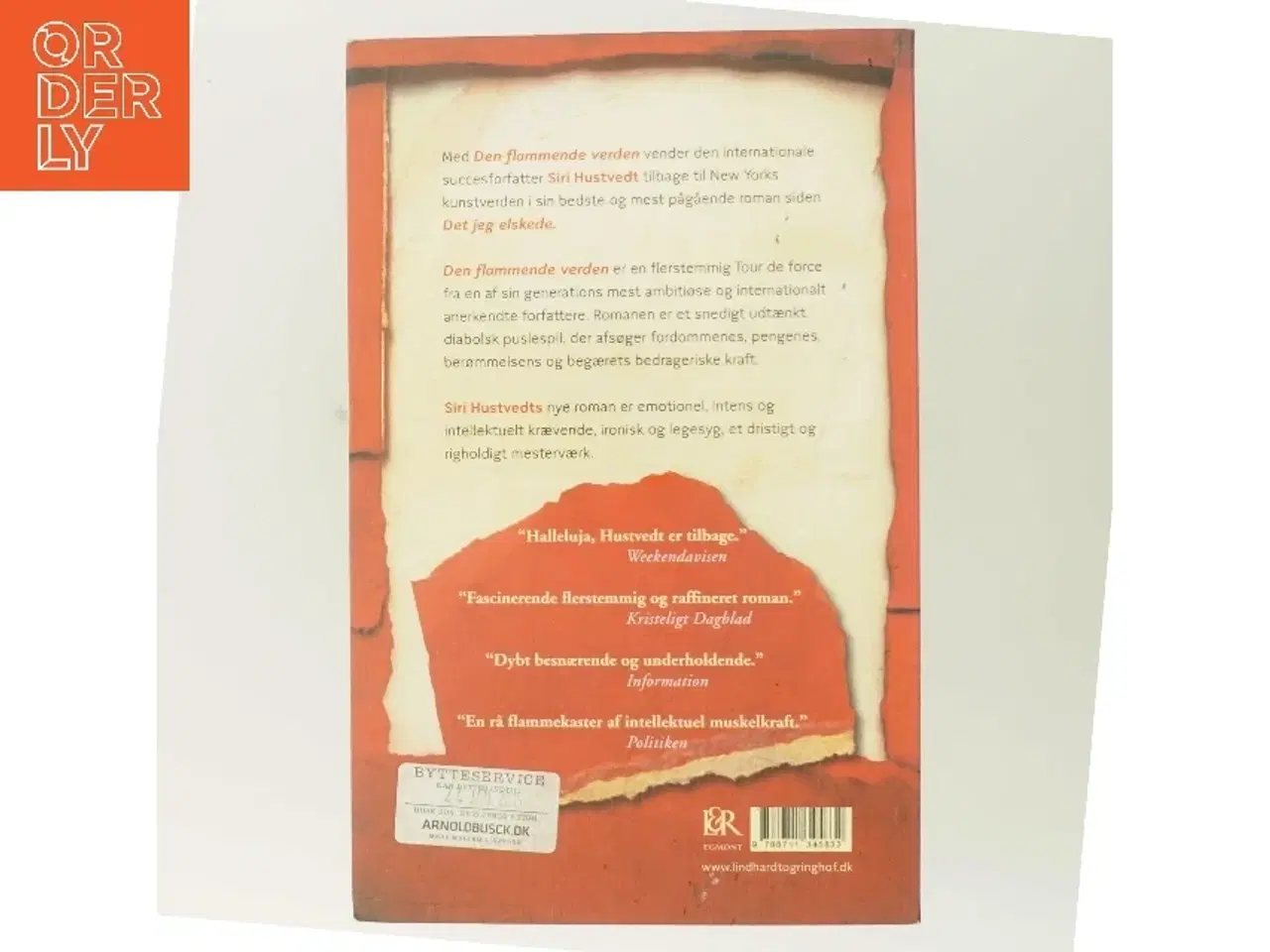 Billede 3 - Den flammende verden : roman (Læseklubpose) af Siri Hustvedt (Bog)