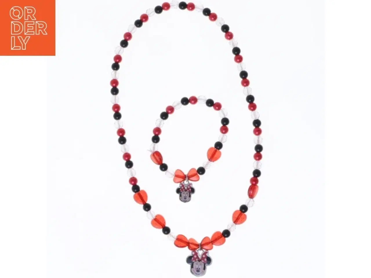 Billede 1 - Disney Minnie Mouse halskæde og armbånd sæt fra Disney (str. 20 cm og 14 cm)