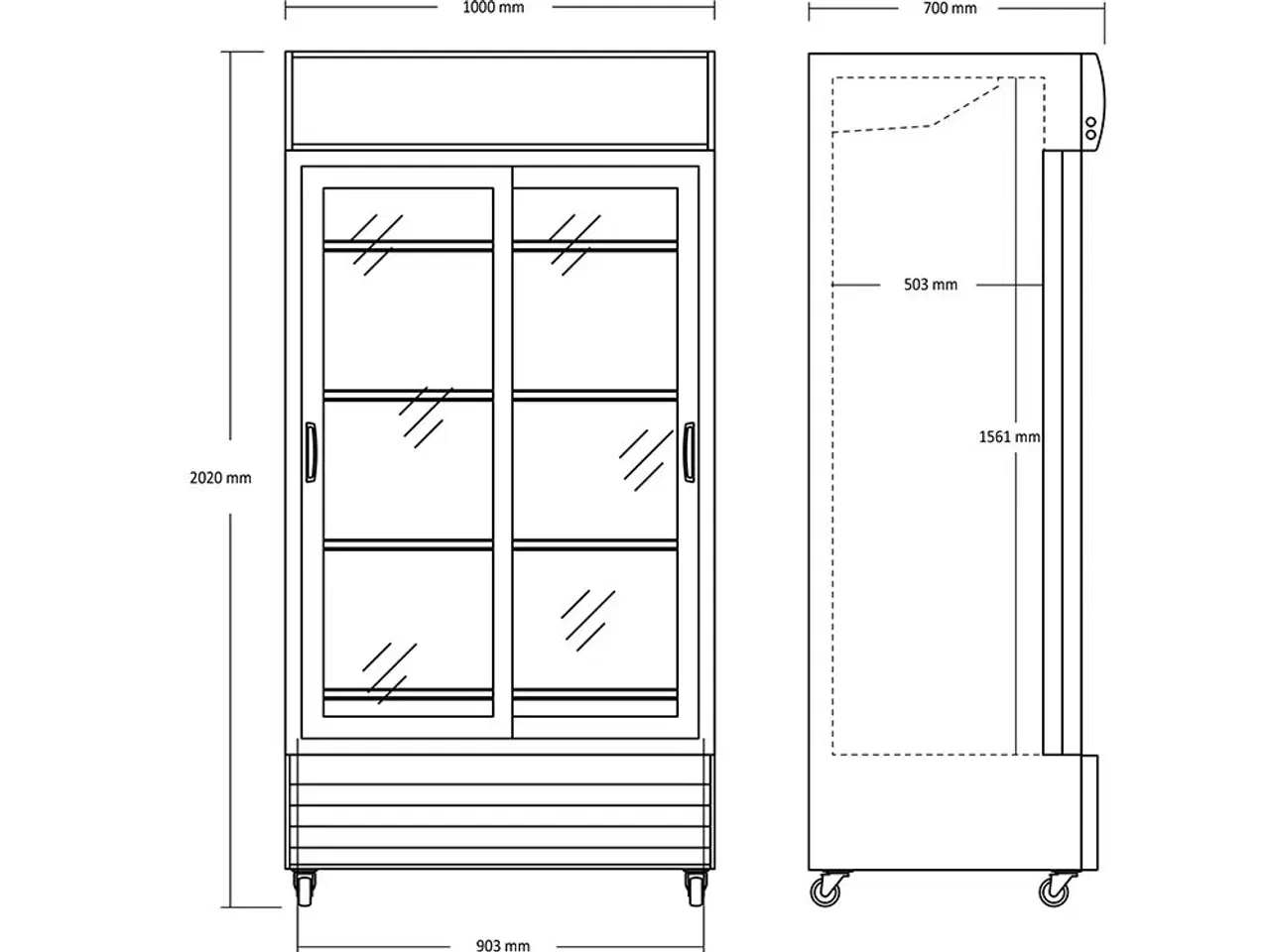 Billede 2 - Scandomestic Display Køleskab 658 Liter Ventileret