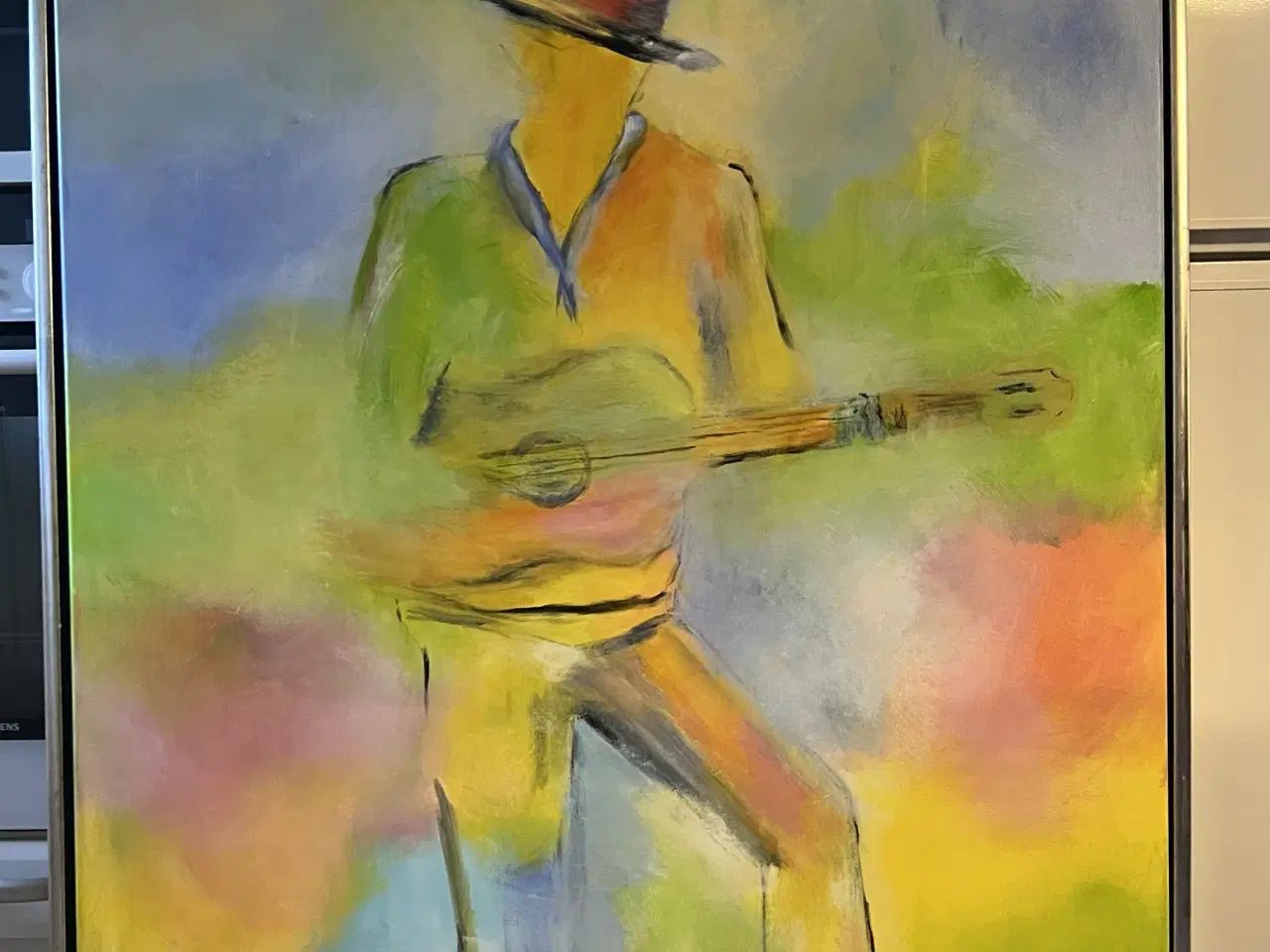 Billede 1 - Figurativt i friske farver 90x120 med ramme