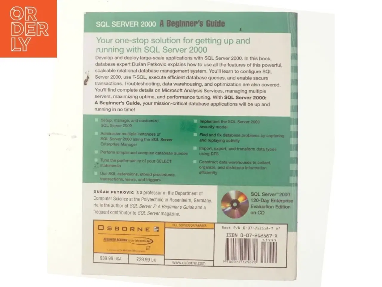 Billede 3 - SQL server 2000 : a beginner&#39;s guide af Dusan Petkovic (Bog)