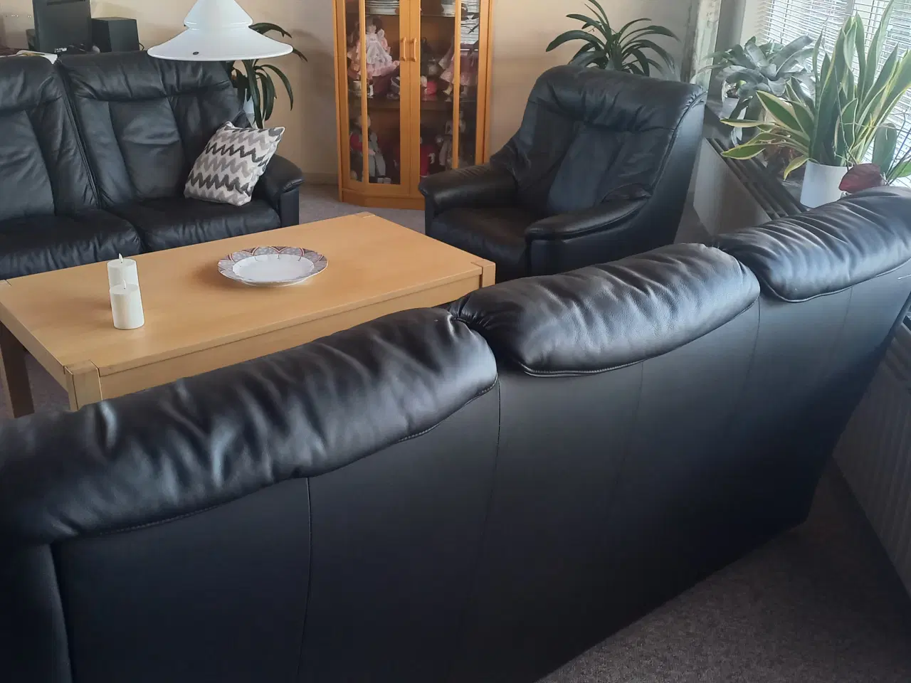 Billede 1 - Læder sofagruppe 