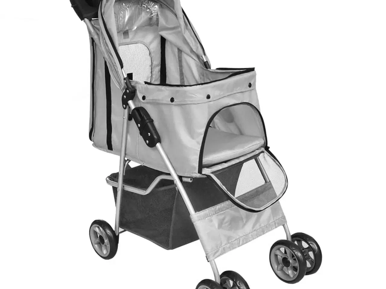 Billede 3 - Foldbar klapvogn til hund/kat grå