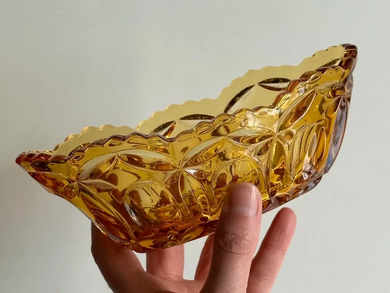 Billede 2 - Fyens Glasværk, ravfarvet jardiniere