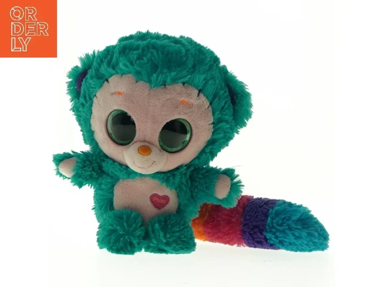 Billede 1 - Tøjdyr - Multifarvet vaskebjørn plys fra Minimoomis (str. 26 cm)