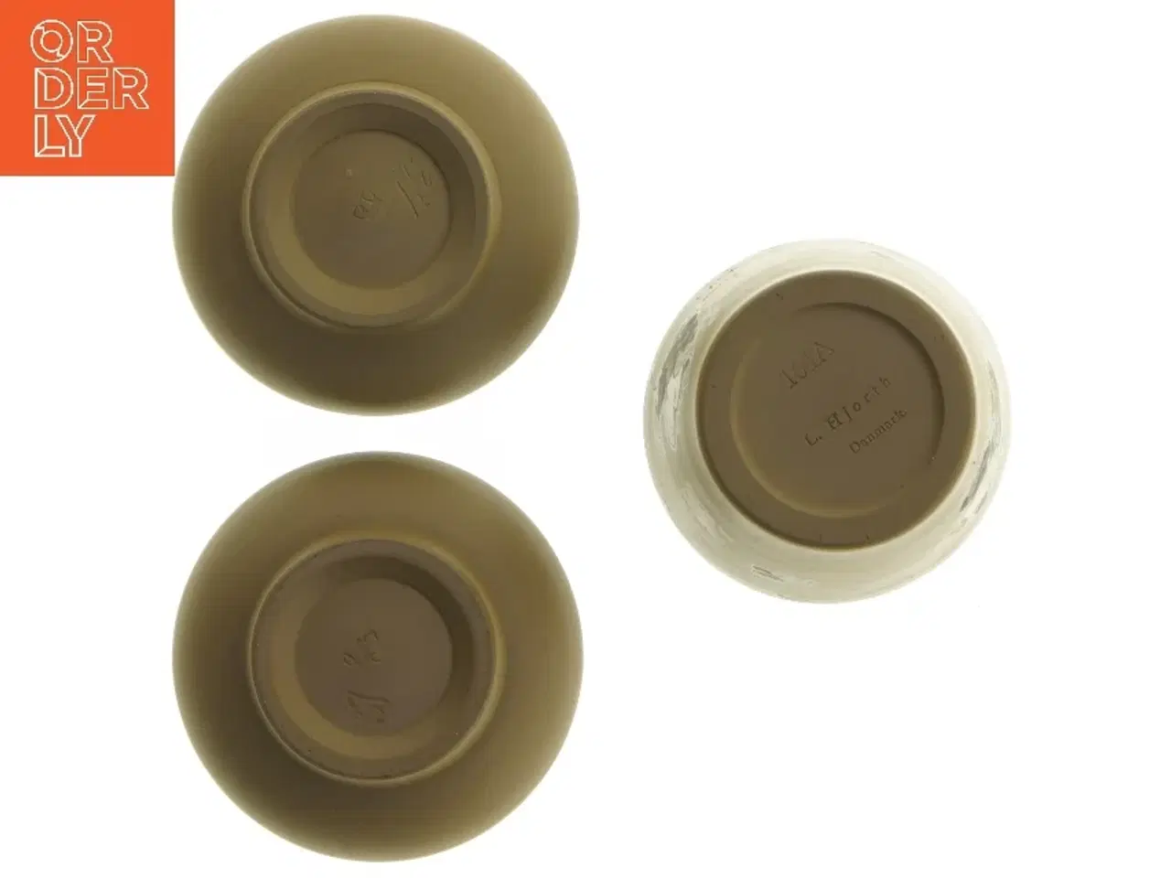 Billede 2 - Keramiksæt med kop og skåle fra L. Hjorth (str. 7 cm)