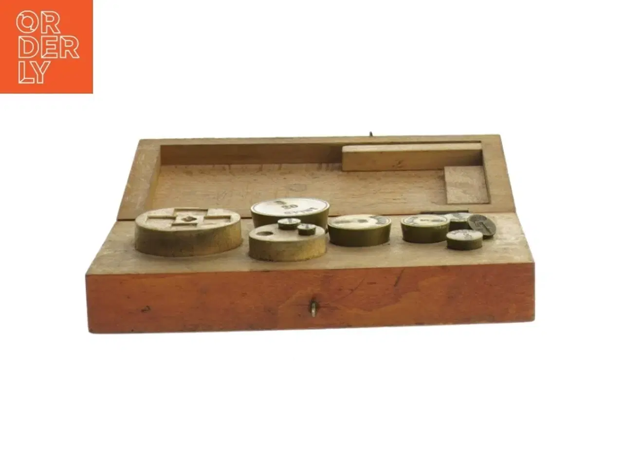 Billede 3 - Vægtlodsæt i trækasse (str. 16,5x8,5 cm)