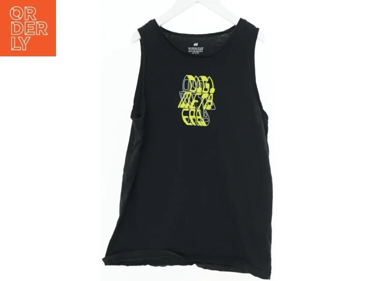 Billede 1 - Sort tanktop med print fra H&M (str. 164)