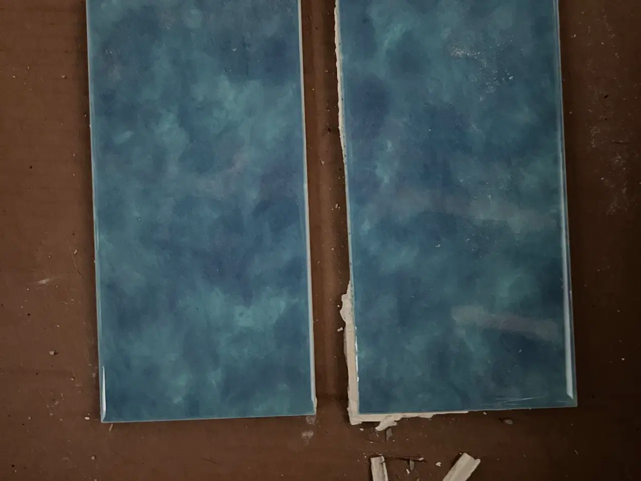 Billede 3 - Blå aflange fliser 9,5x19,5cm over 100 stk.