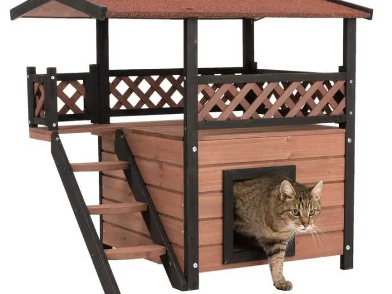 Billede 2 - Kattehus i træ 