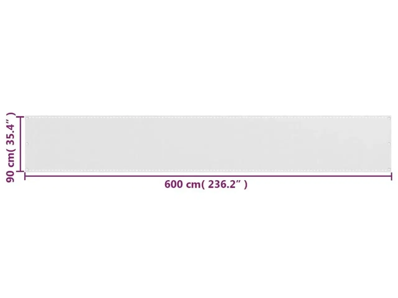 Billede 5 - Balkonafskærmning HDPE 90x600 cm hvid