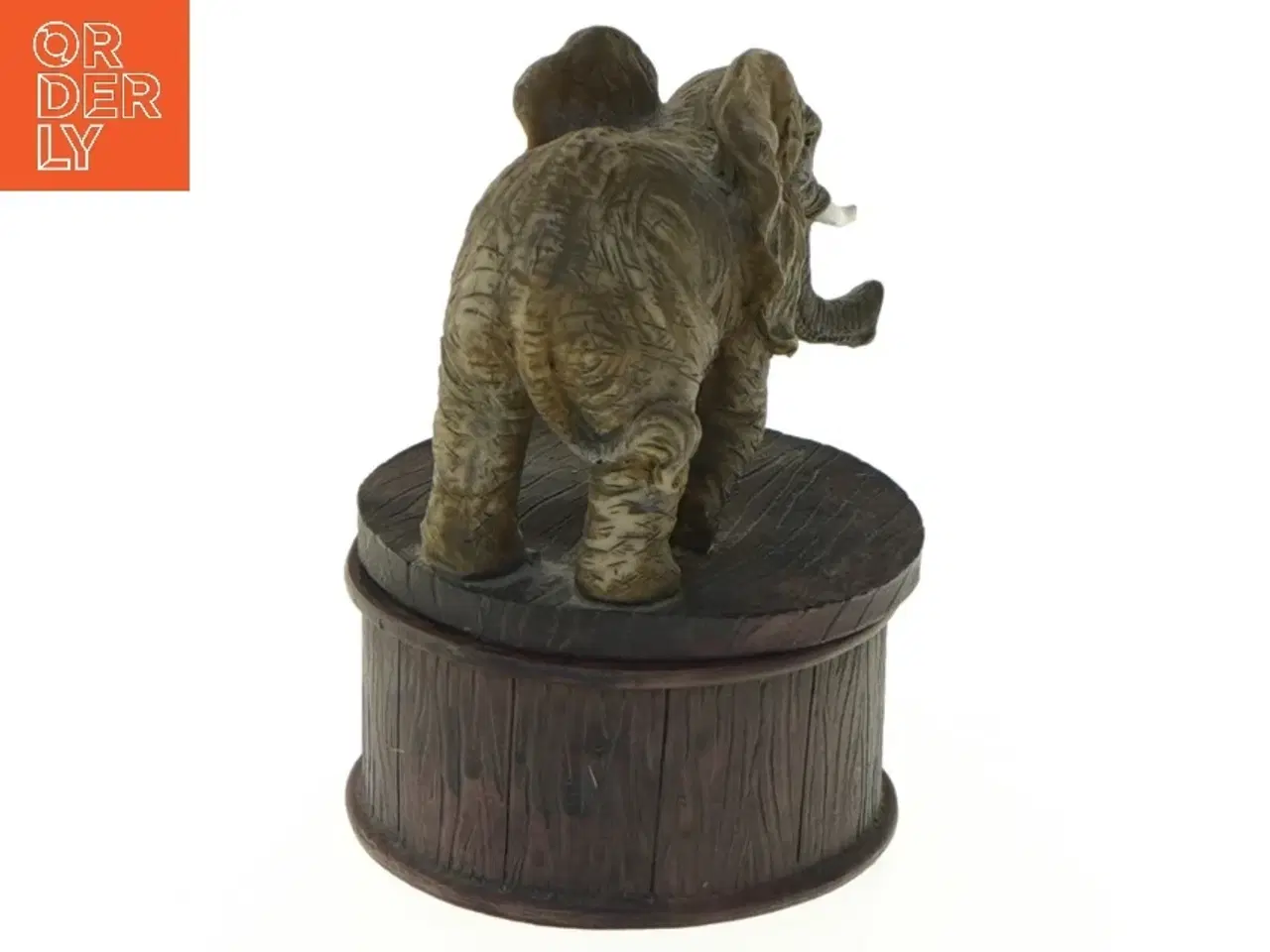 Billede 6 - Elefant dekoration på trææske (str. Ø 7,5x10 cm)