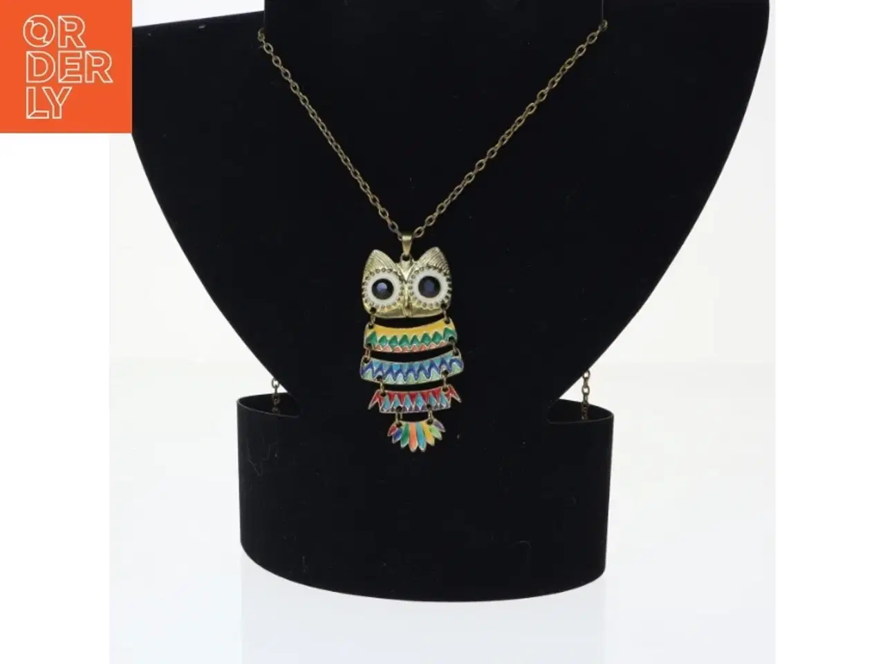 Billede 1 - Emaljeret uglehalskæde (str. 70 cm)
