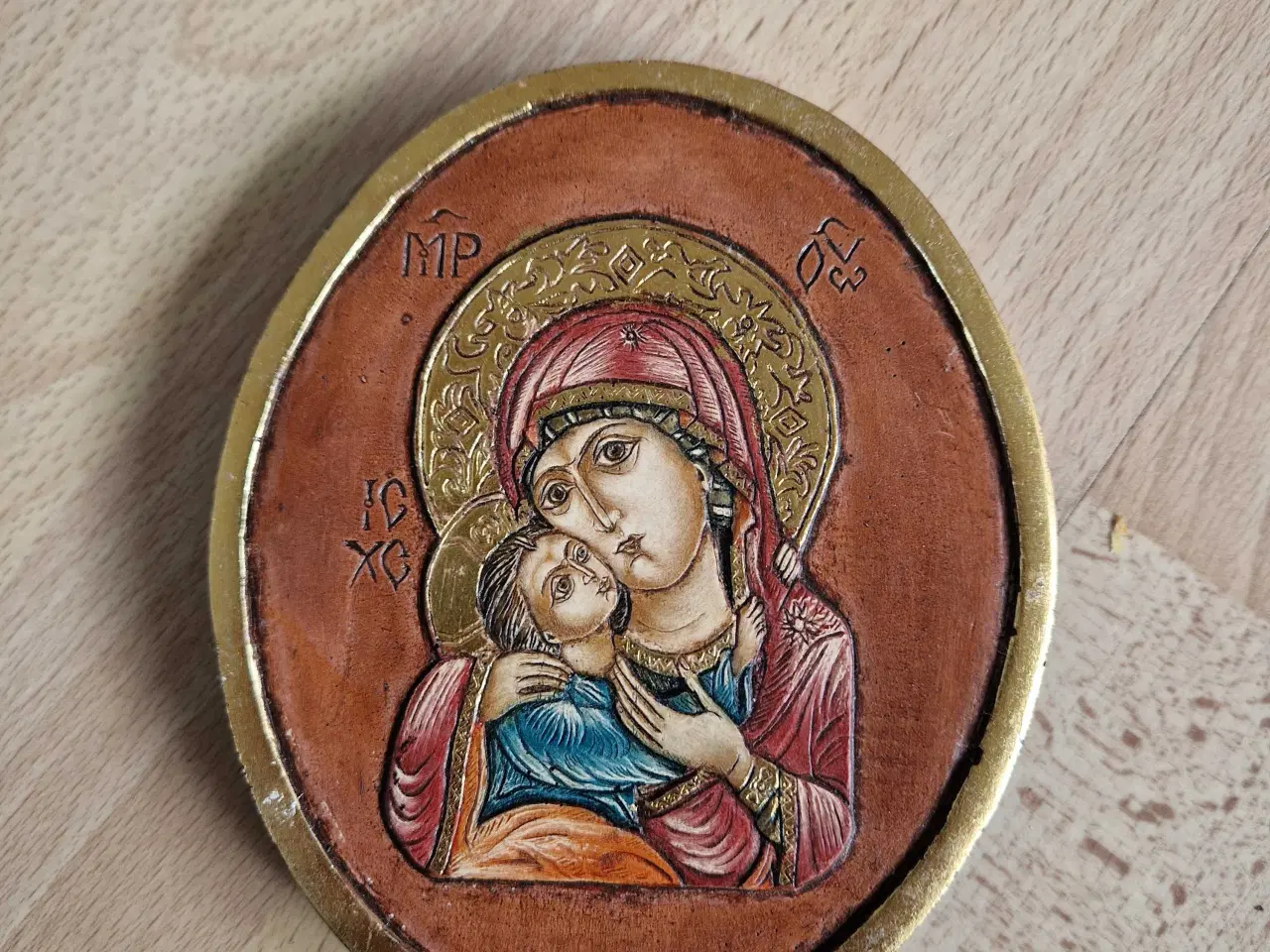 Billede 1 - Håndlavet ikon i træ fra Bulgarien