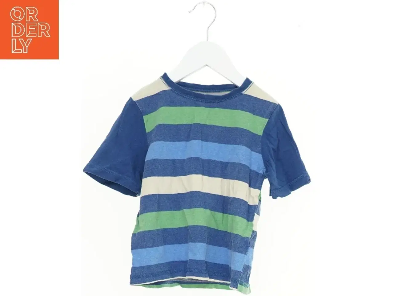 Billede 1 - Kortærmet T-shirt med farvede striber fra George (str. 116)