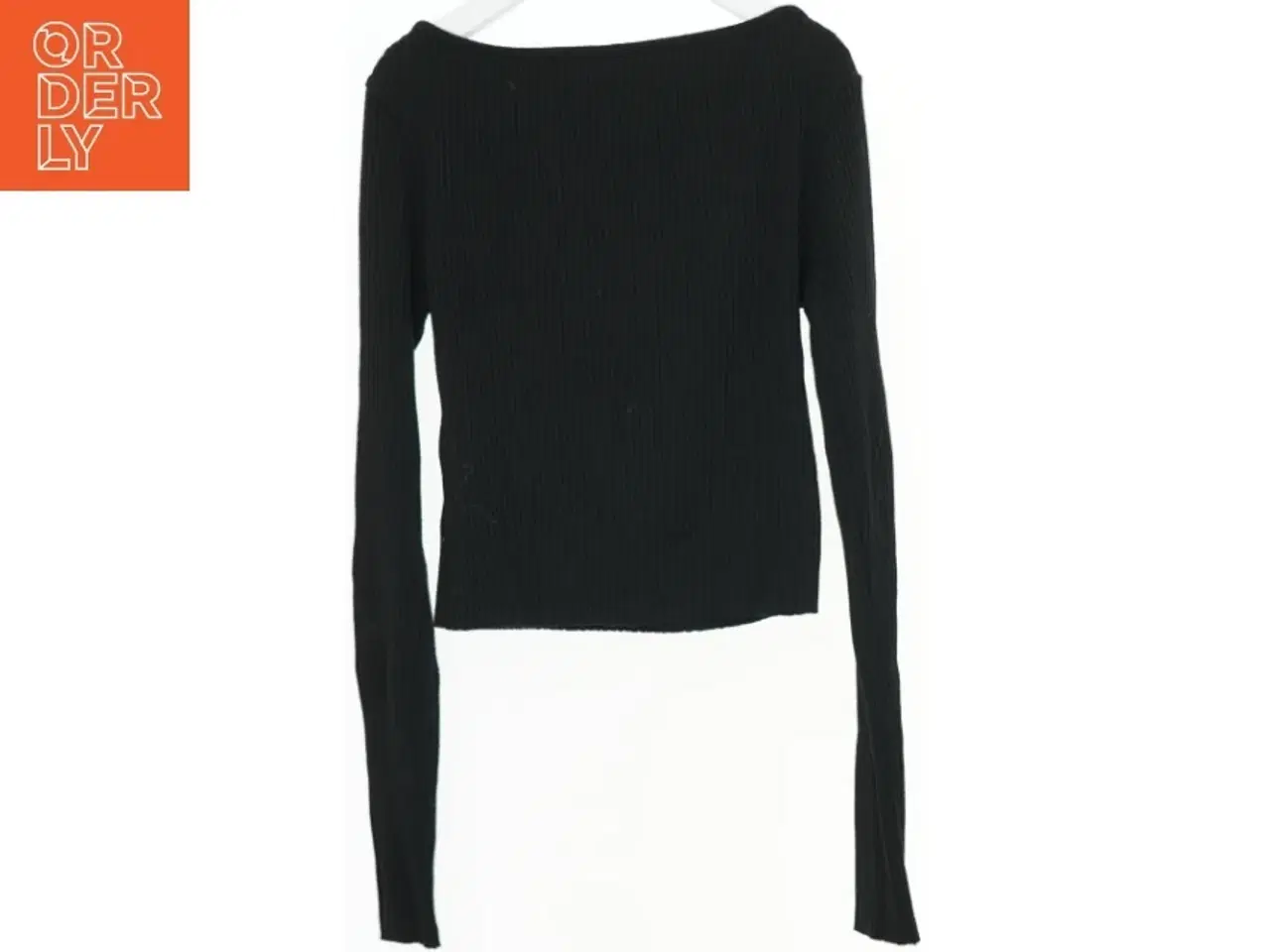 Billede 2 - Sort ribbet bluse med lange ærmer fra H&M (str. XS)