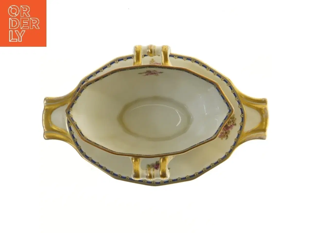 Billede 2 - Smuk sauceskål med underskål, Schlaggenwald(str. Ø 26x Ø 15x8 cm)