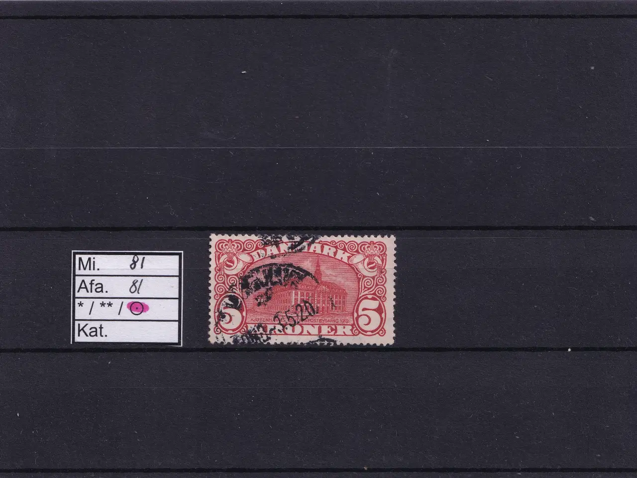 Billede 1 - DK Centr.postbygning, stemplet, AFA 81, sælges