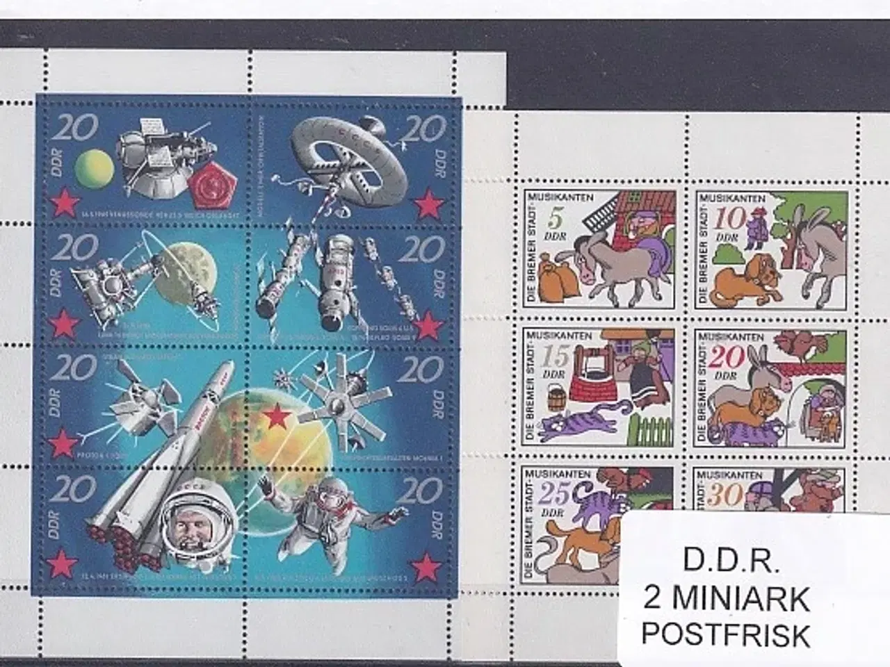 Billede 1 - D.D.R Samling - 2 Stk. Miniark - Postfrisk