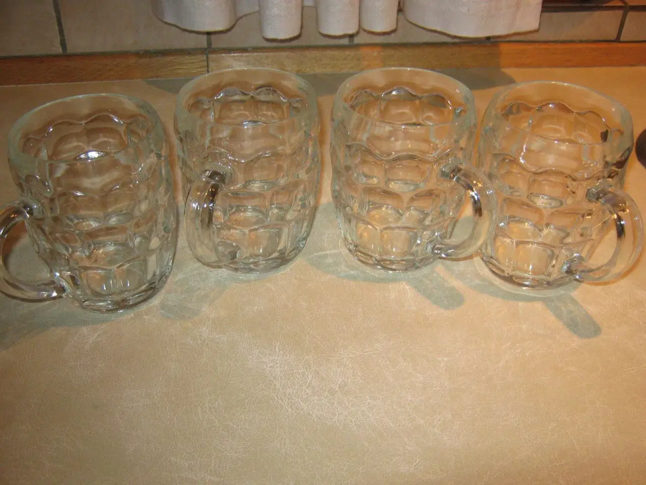 Billede 1 - Ølkrus i glas, 4 stk
