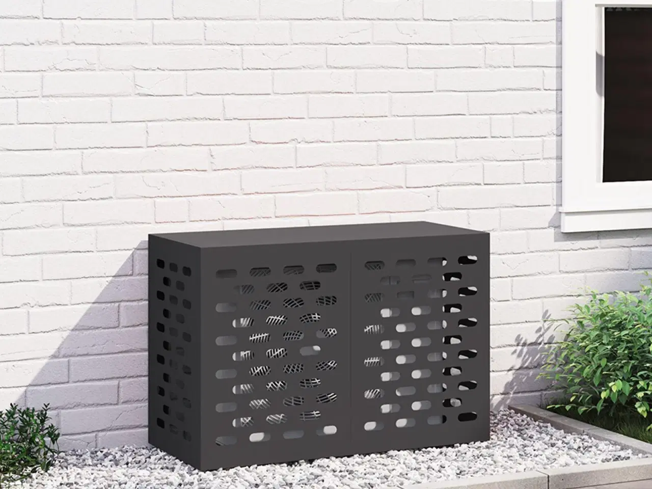 Billede 1 - Air Conditioner Cover Sort 90 x 40 x 60 cm Stål