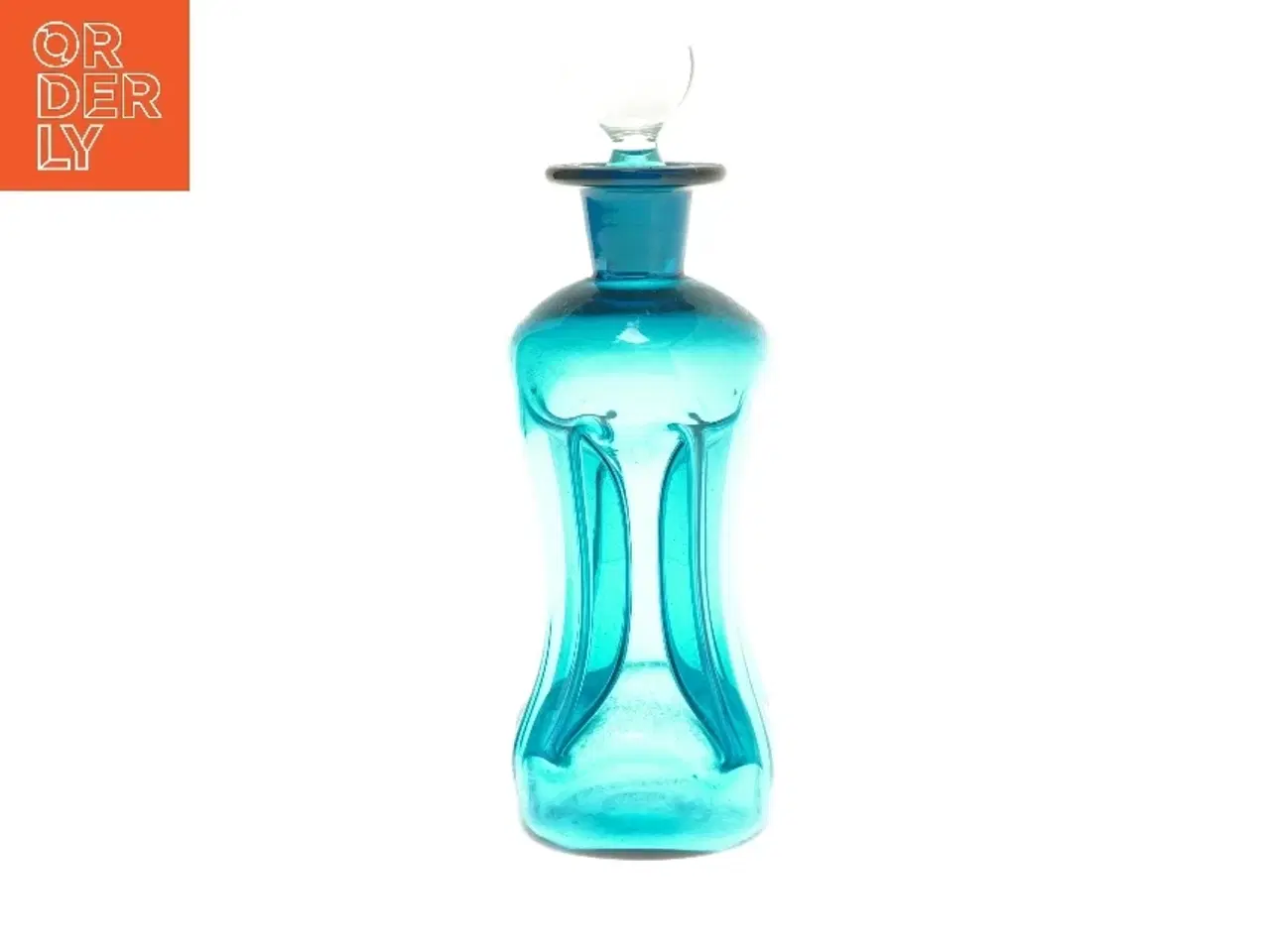 Billede 1 - Blå klukflaske med prop (str. 23x7,5x7,5 cm)