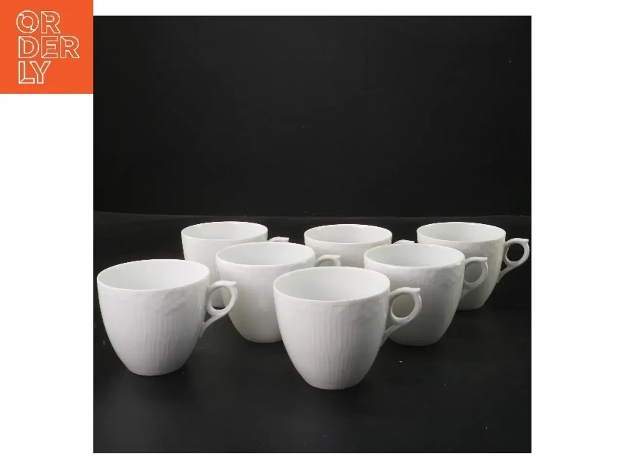 Billede 1 - Royal Copenhagen Hvid Riflet kopper 7 stk Ø8 cm fra Royal Copenhagen (str. 7 stk Ø 8 cm længde 7 cm)