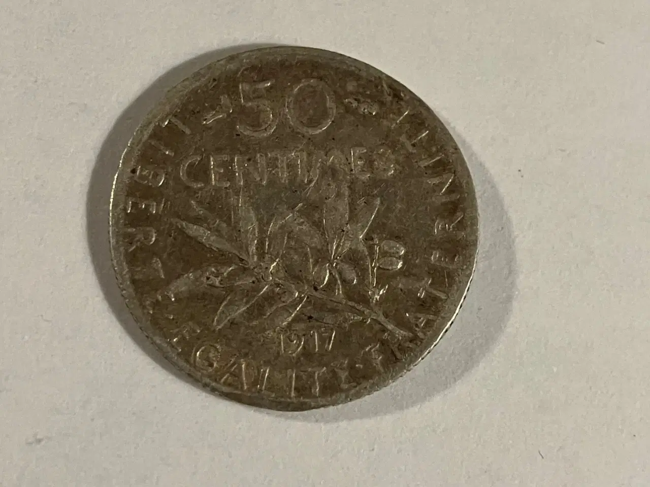 Billede 1 - 50 Centimes 1917 France - Dårlig stand