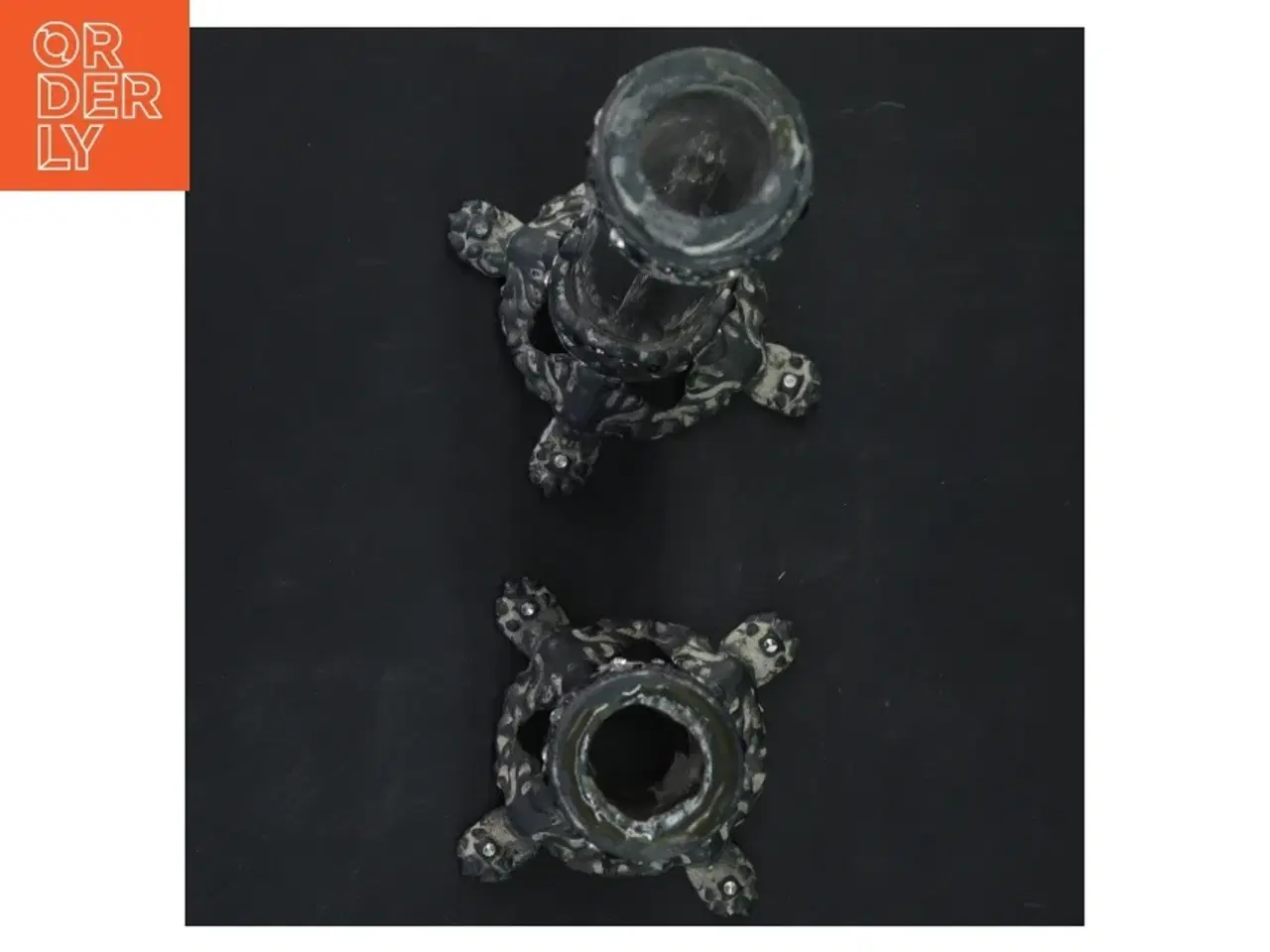 Billede 2 - Dekorative lysestager med glasdesign (str. 24x7&16x7 cm)