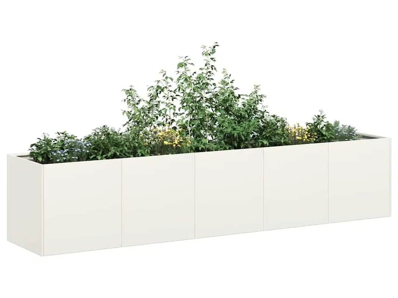 Billede 1 - Plantekasse hvid 200x40x40 cm koldvalset stål