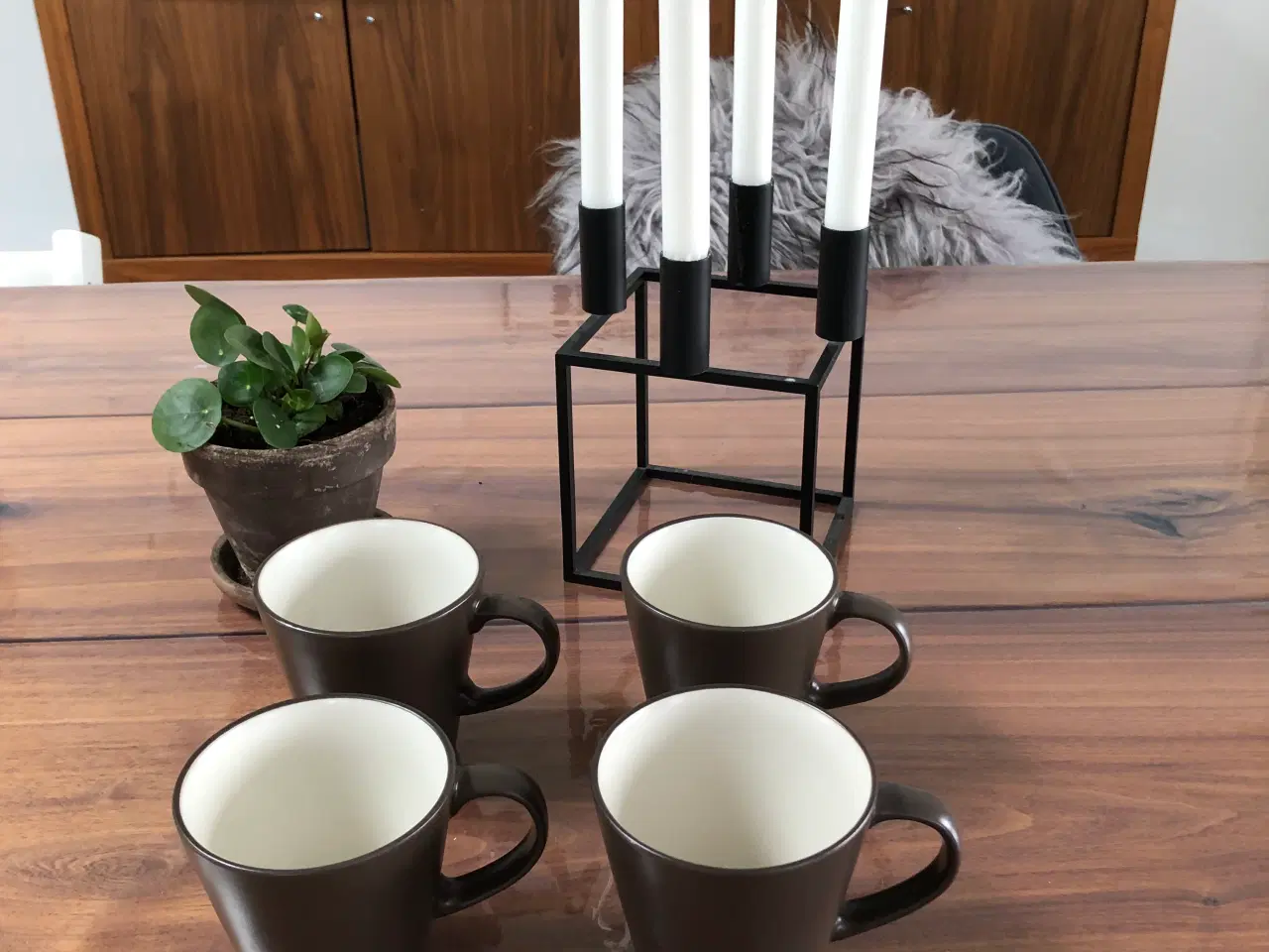 Billede 1 - 4 stk kaffekopper brun