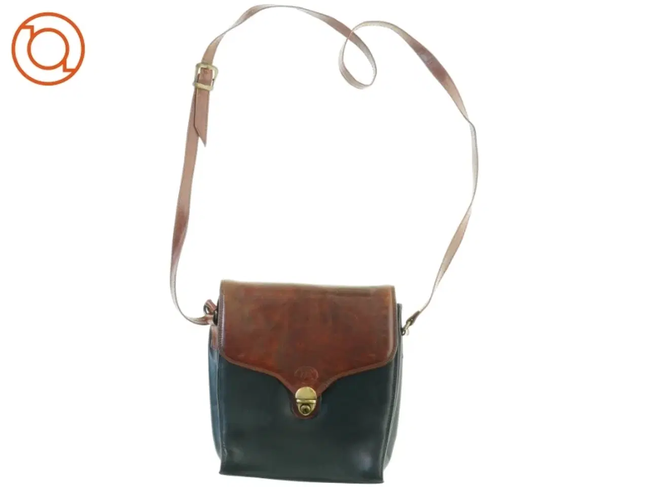Billede 1 - Vintage Tofarvet Læder Crossbody Skulder Taske fra Eros (str. 23 x 23 cm)