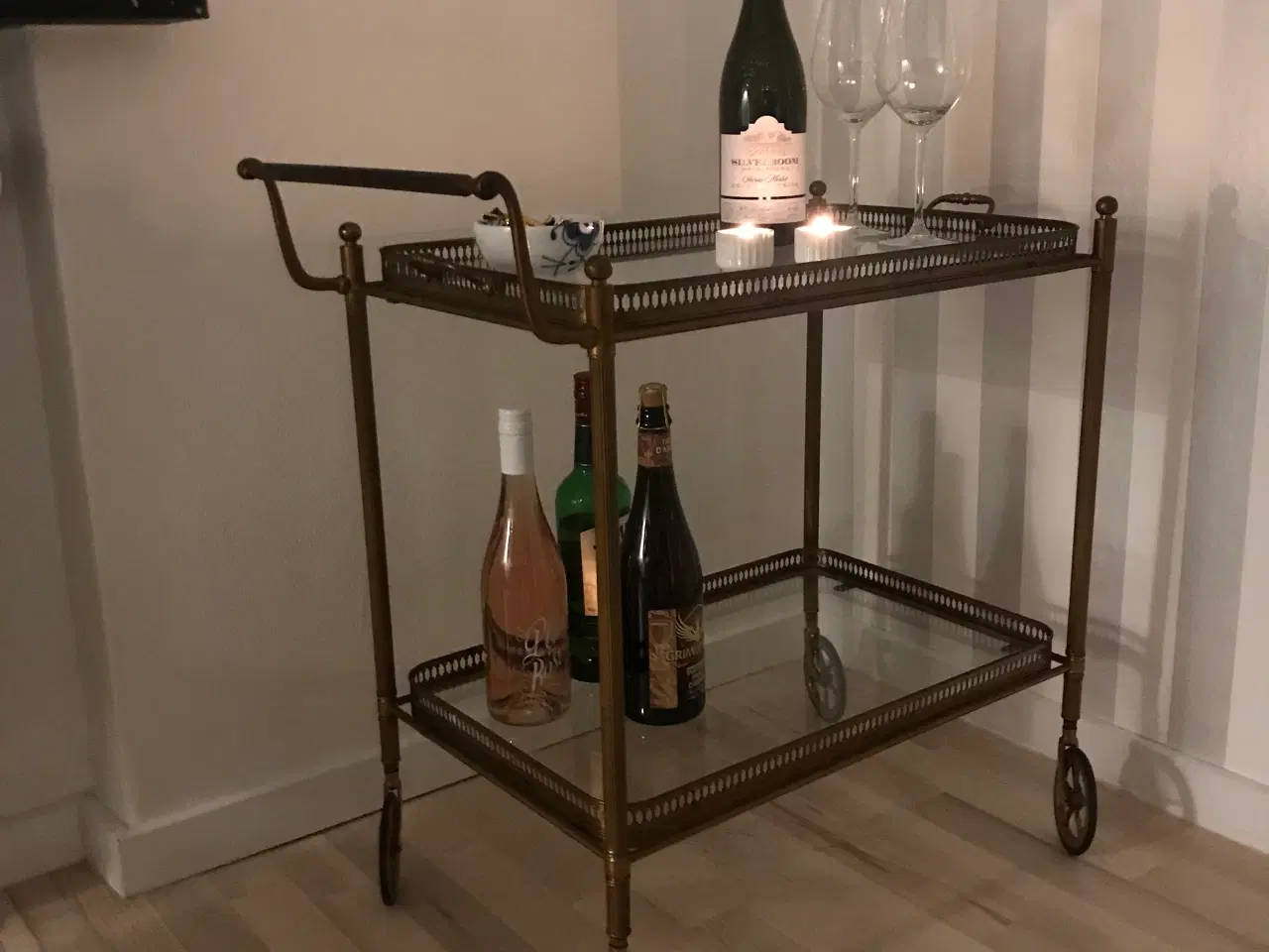 Billede 1 - Barbord - Fransk i bruneret messing