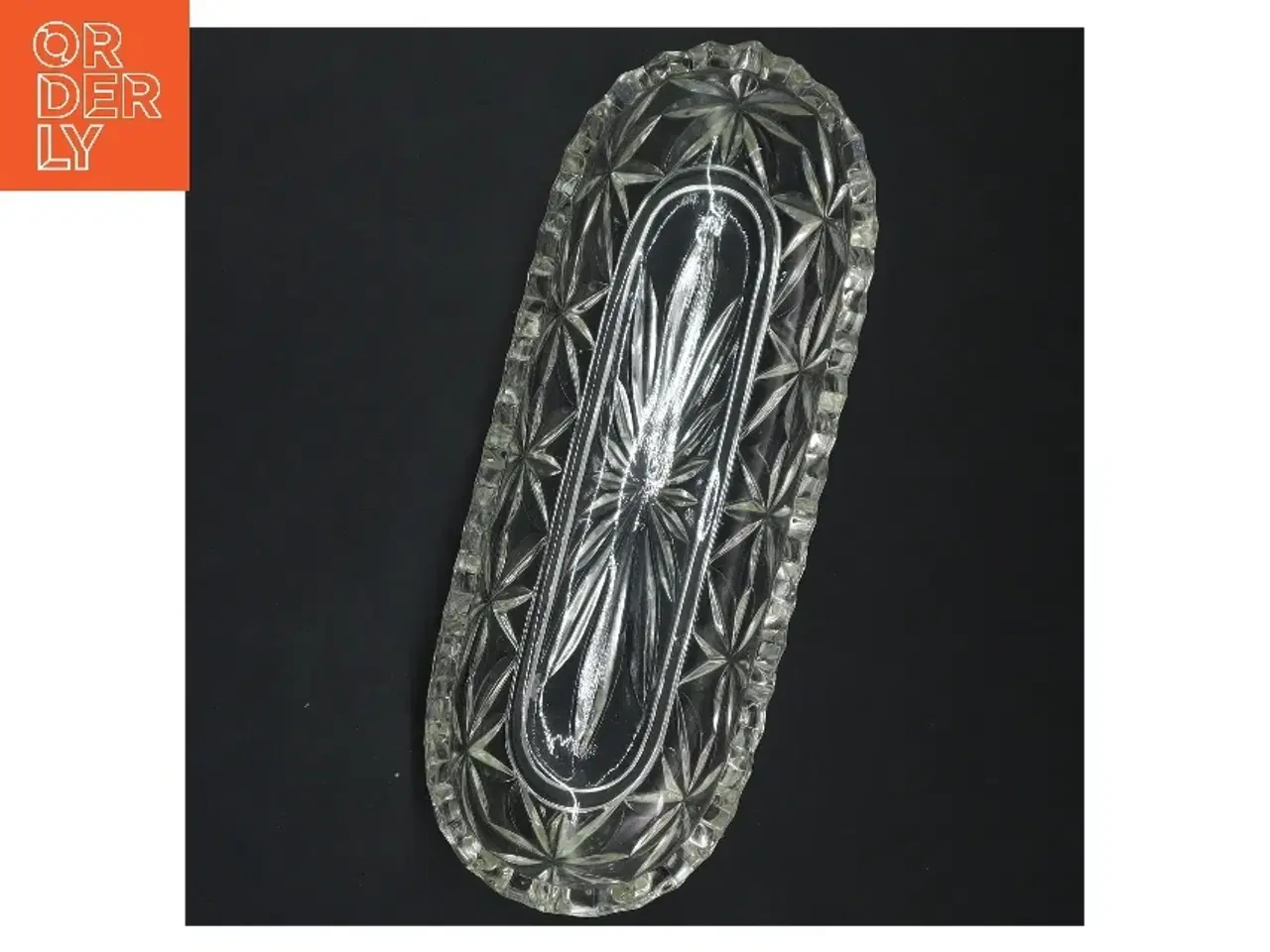Billede 3 - Glas skål med mønster (str. 24x9x3 cm)
