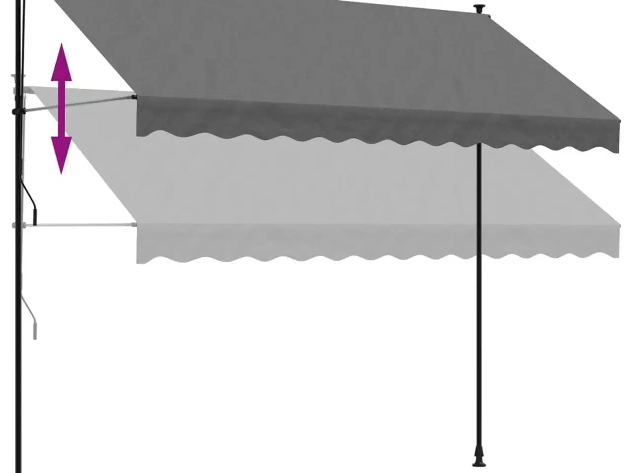 Billede 7 - Markise 300x150 cm sammenrullelig stof og stål antracitgrå