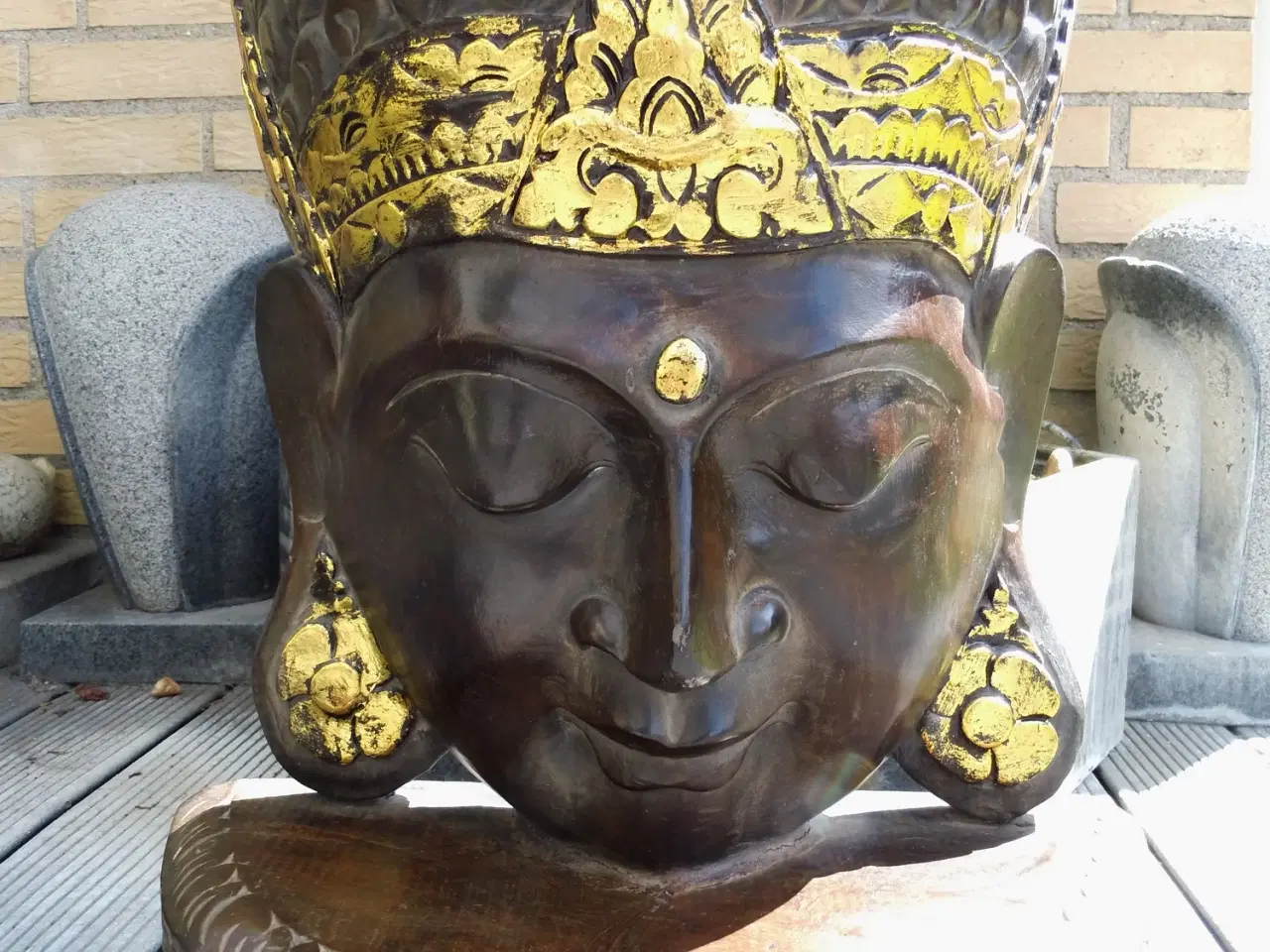 Billede 2 - Indonesisk Buddha maske i hårdtræ