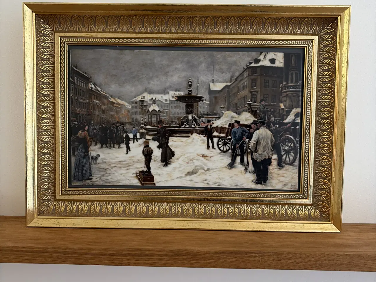 Billede 1 - "Vinterdag på Gammeltorv" af Paul Fischer. 1919