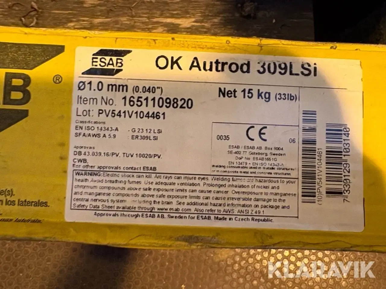 Billede 2 - Svejsetråd ESAB OK Autrod 309 LSi