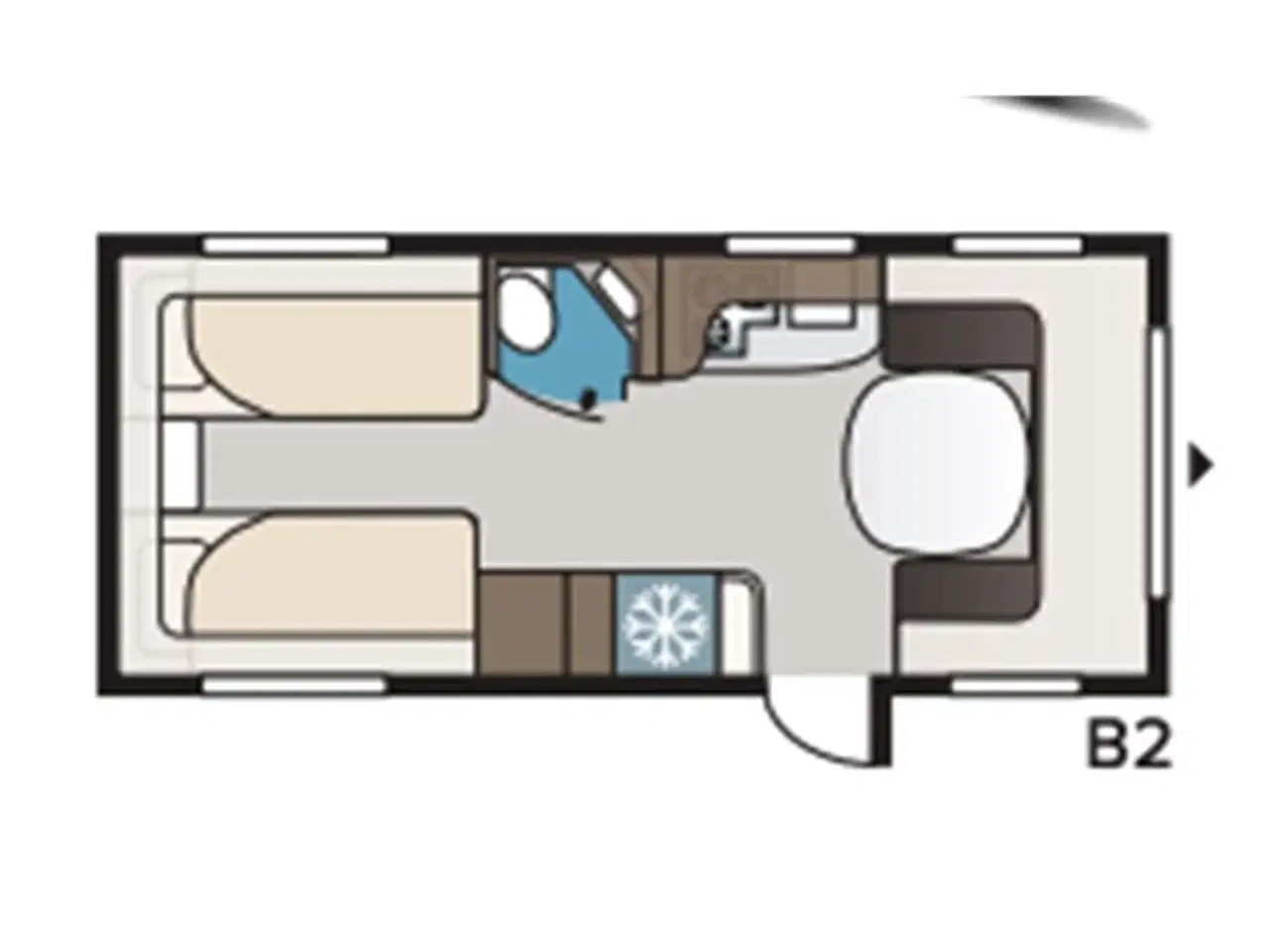 Billede 2 - 2025 - Kabe Ametist GLE B2 KS PREMIUM LINE   Kabe  PREMIUM LINE 560 GLE /KS kan snart ses Hos Camping-Specialisten.dk